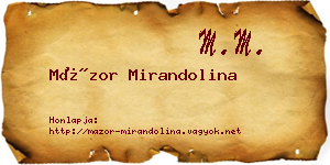 Mázor Mirandolina névjegykártya